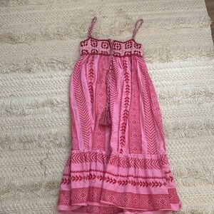 Pink Ruffled Smocked Maxi Sundress
